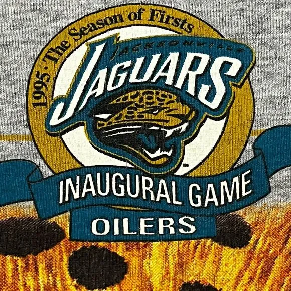 Jacksonville Jaguars Original Vintage 1995 Inaugural Game T Shirt XXL